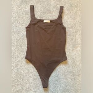 Brown Babaton Thong Bodysuit